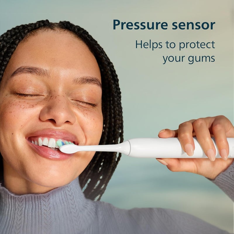 Philips 4100 Power Toothbrush - Rechargeable Electric Toothbrush with Pressure Sensor, White HX3681/23 - Image 5
